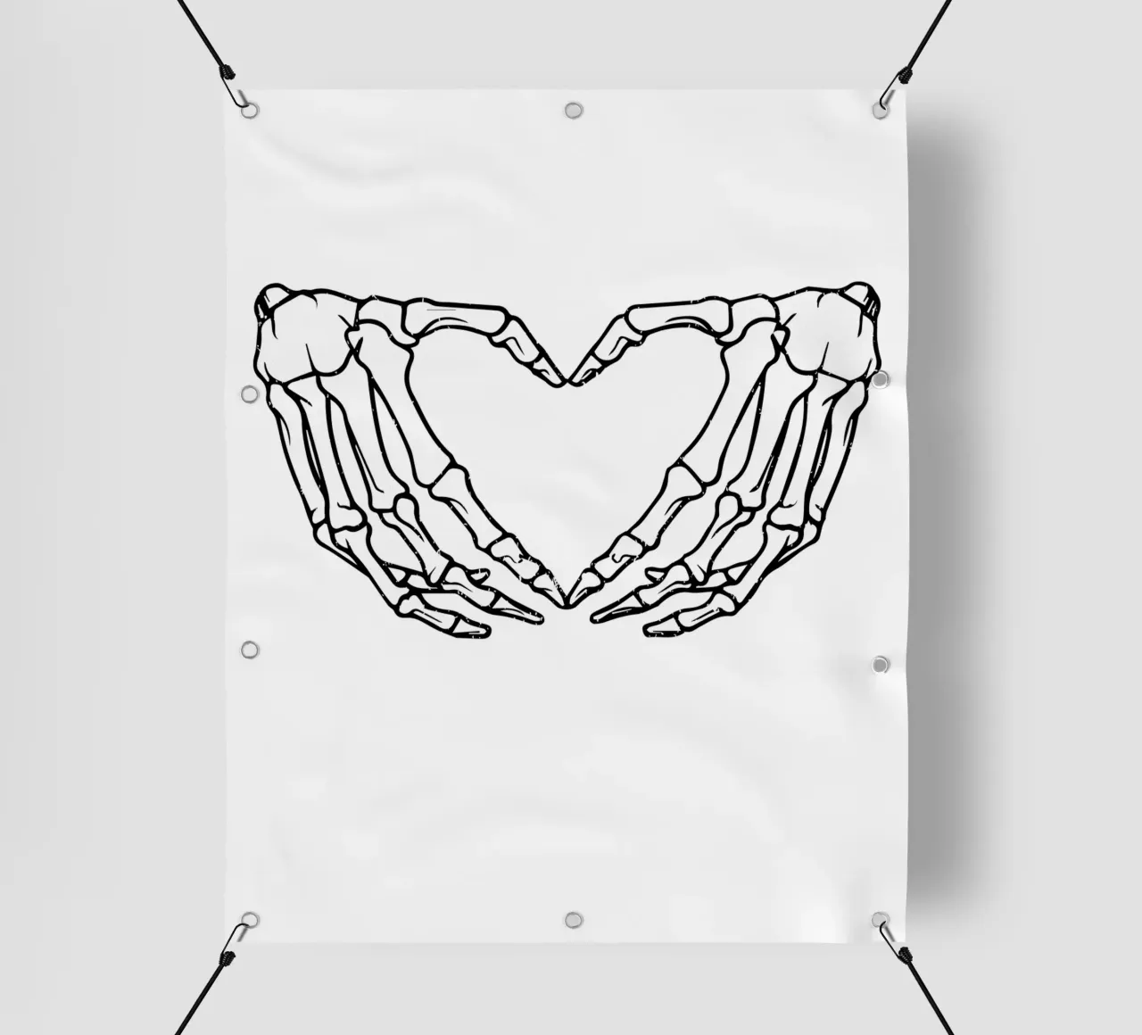 skeletal hands forms a heart telo in pvc da edsonramosart