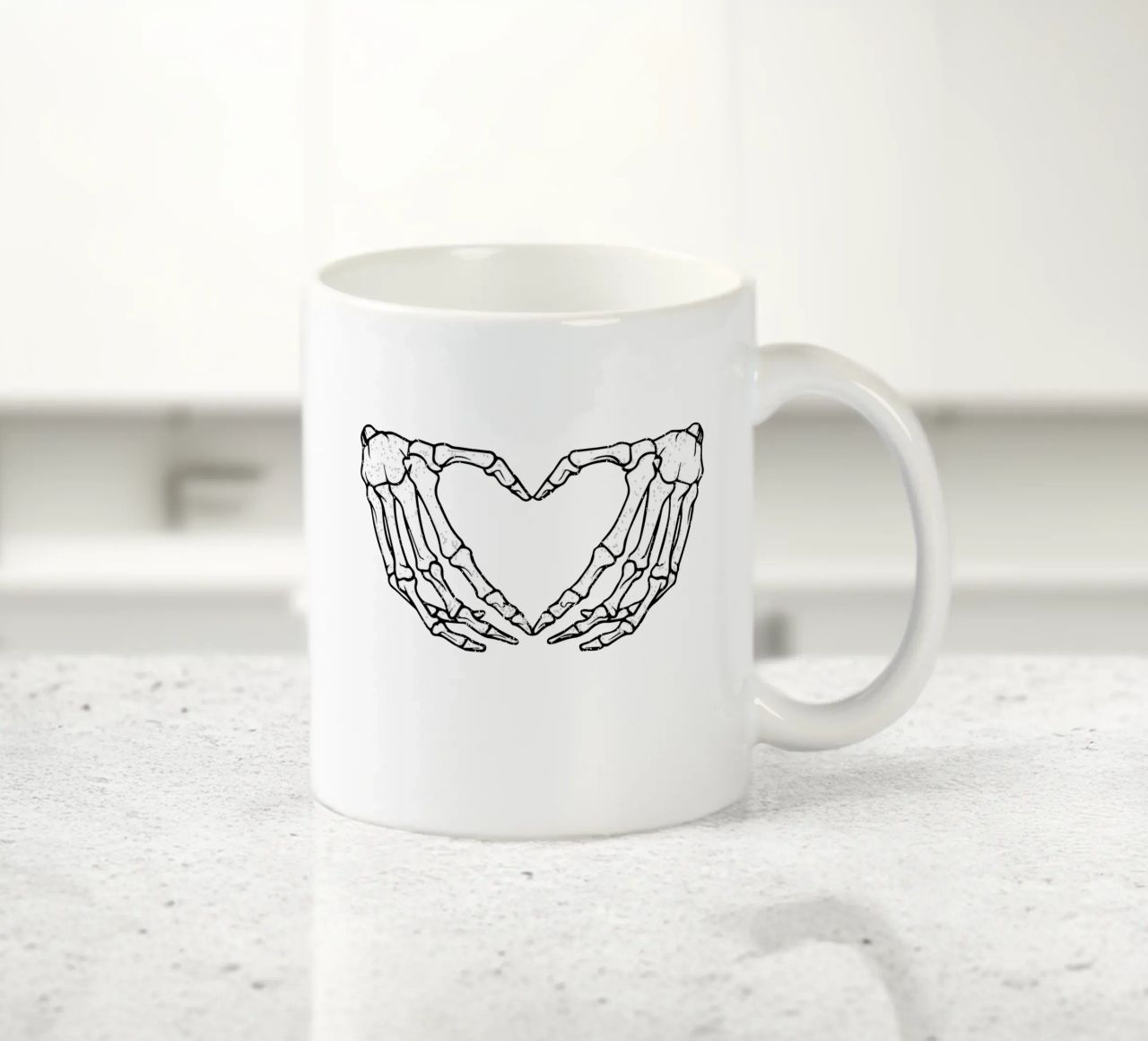 skeletal hands forms a heart tazza in ceramica da edsonramosart