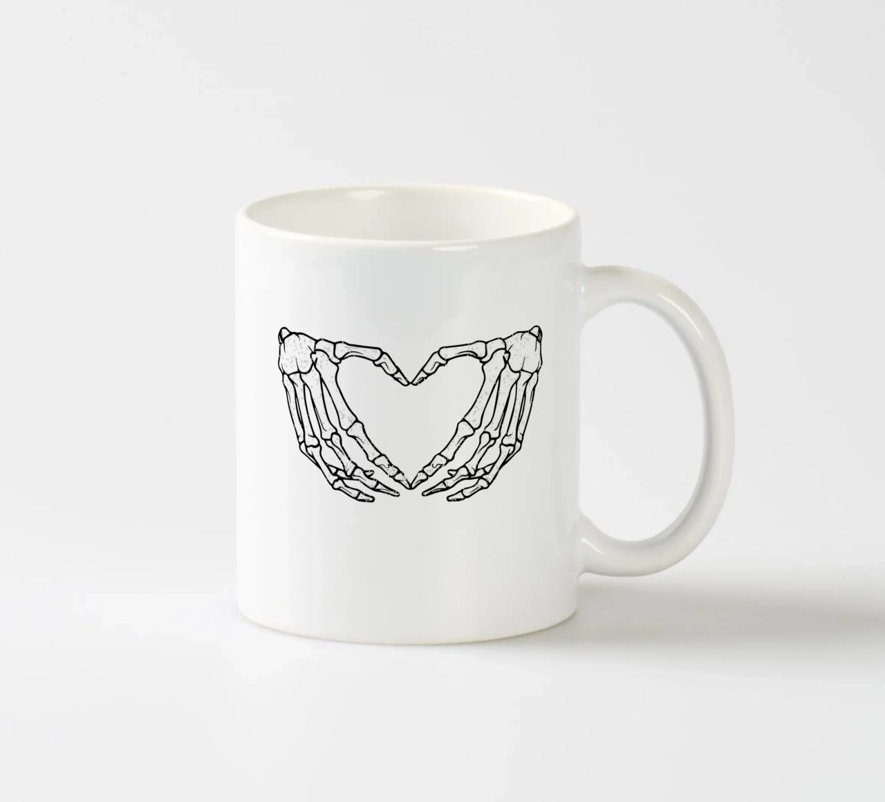 skeletal hands forms a heart tazza in ceramica da edsonramosart