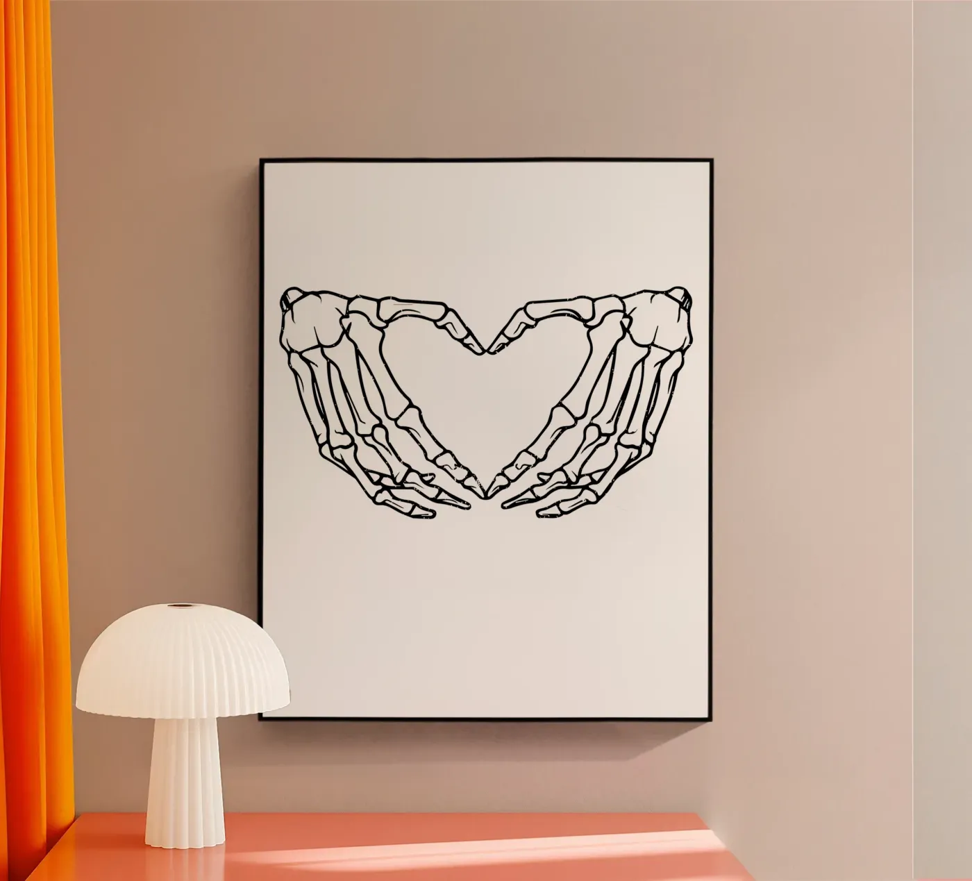 skeletal hands forms a heart plexiglass da edsonramosart