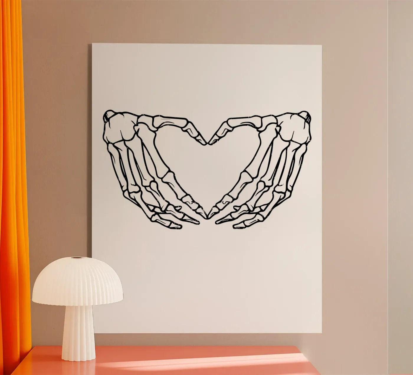 skeletal hands forms a heart plexiglass da edsonramosart