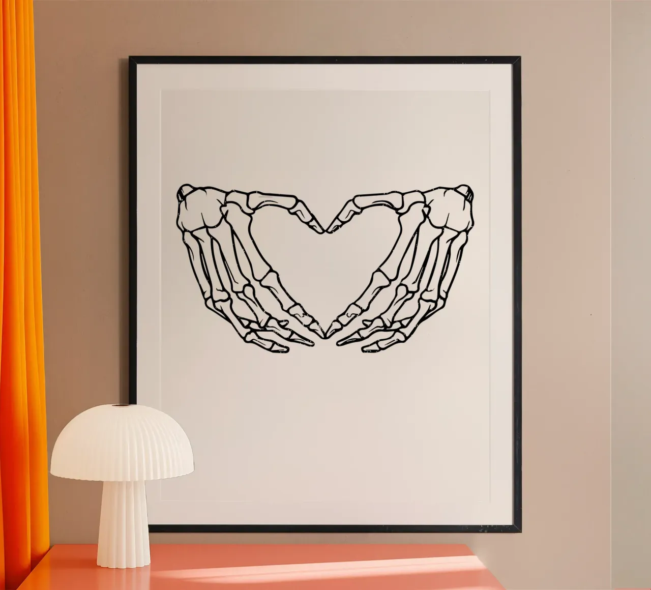 skeletal hands forms a heart carta hahnemühle da edsonramosart