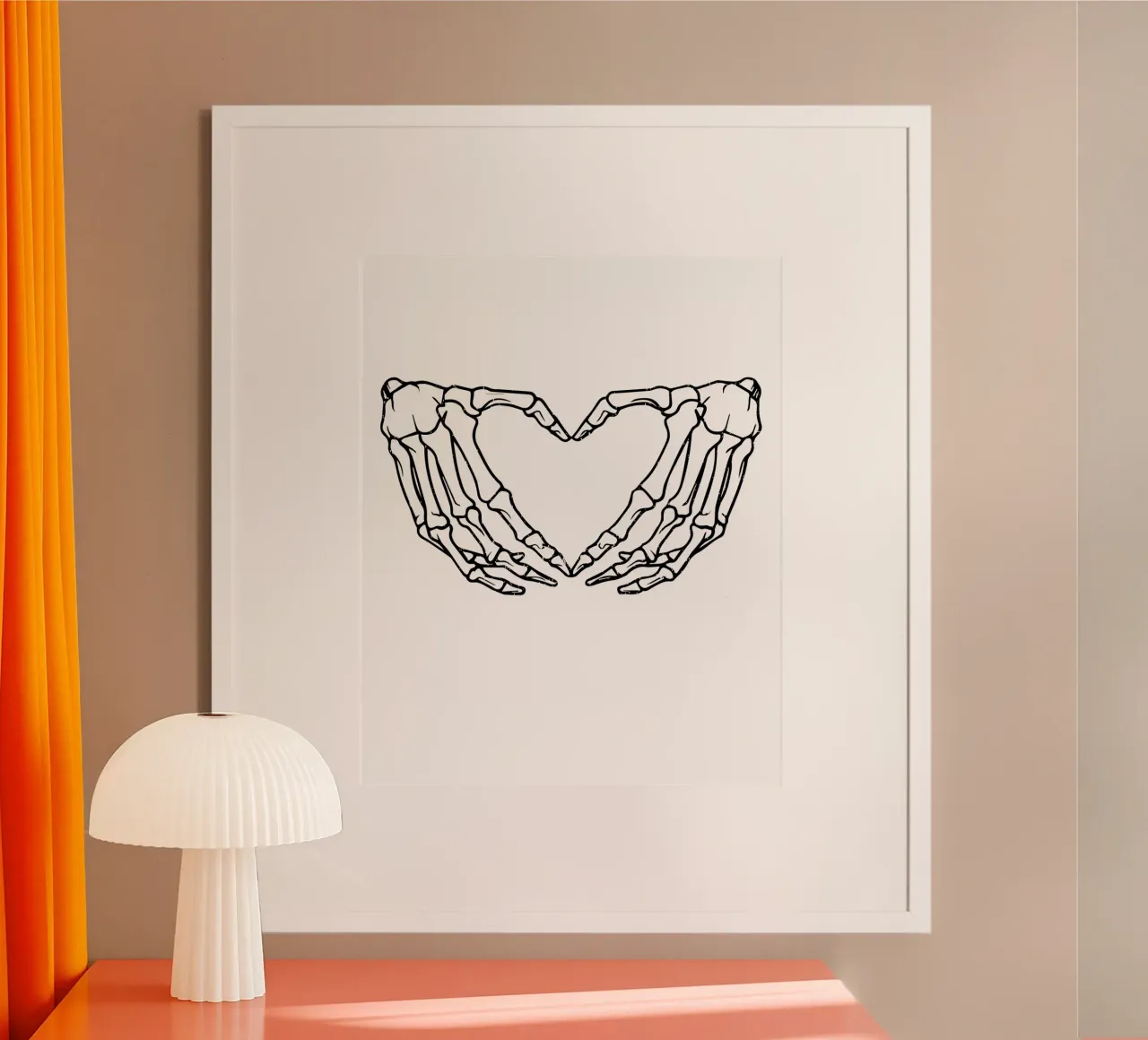 skeletal hands forms a heart carta hahnemühle da edsonramosart