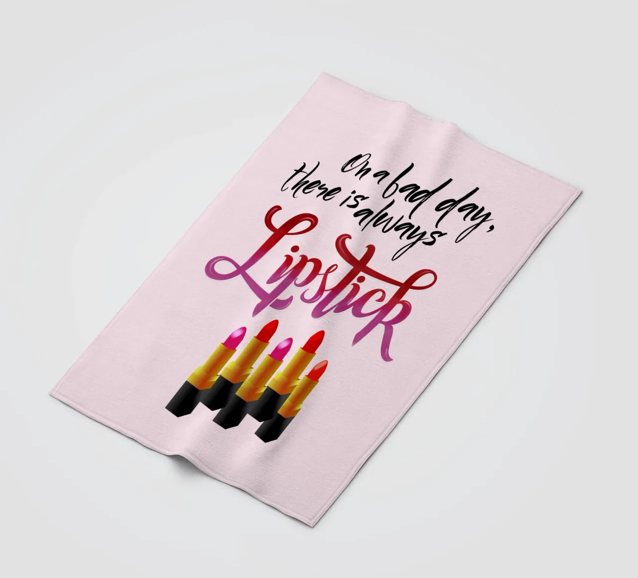 On a bad day, there is always lipstick. Motivational quote. coperta in pile da CalliLetters