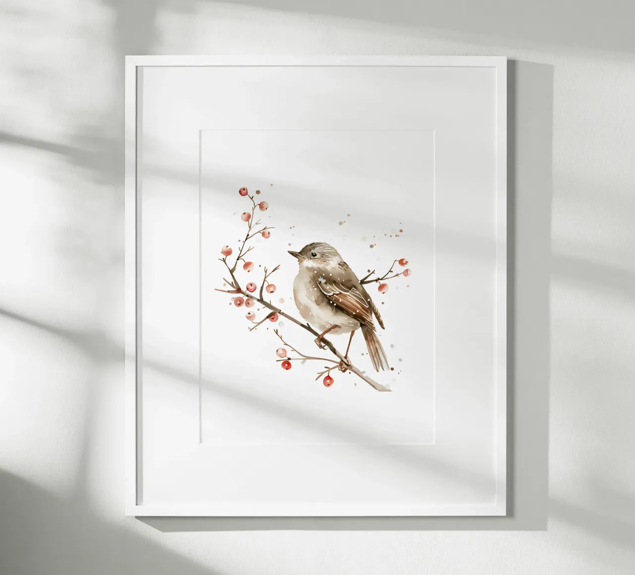 Winter Bird poster con telaio in legno da artographieHome