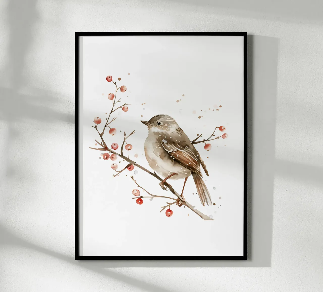 Winter Bird poster con telaio in legno da artographieHome