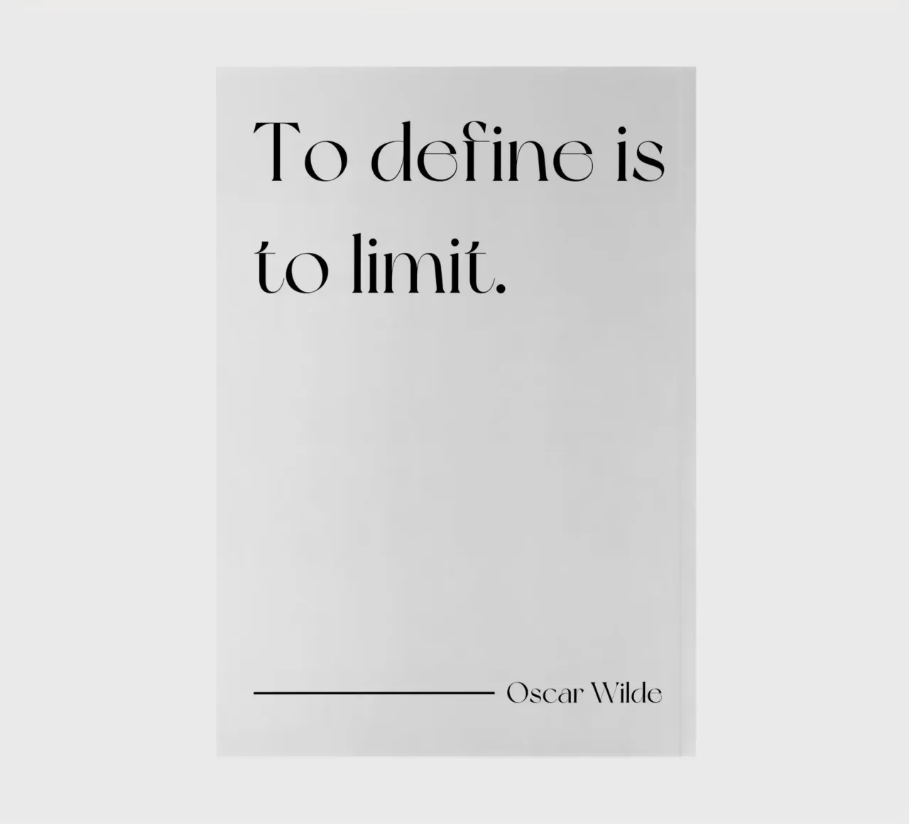 To define is to limit quote notebook by Paigaam Studio