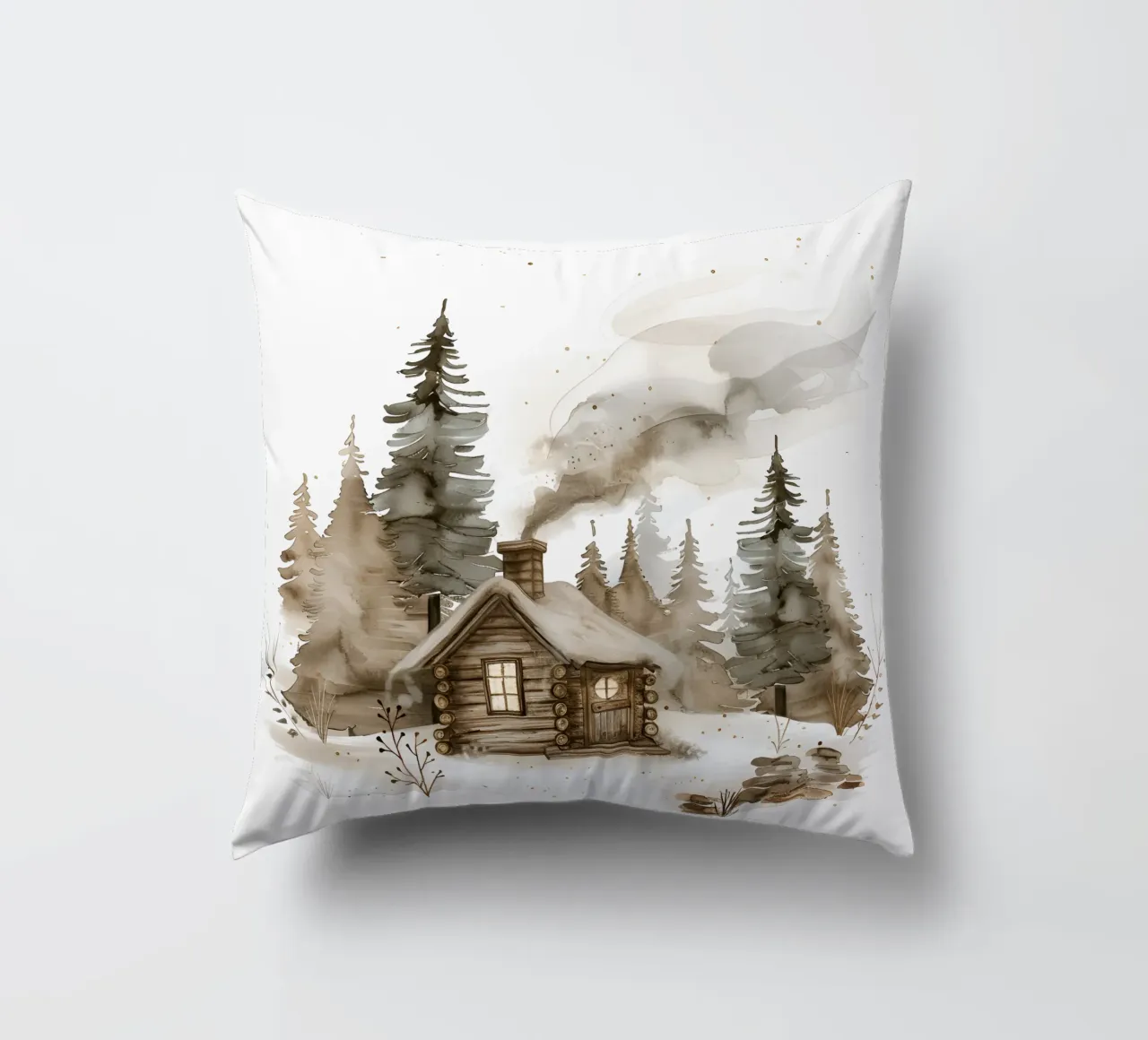 Waldhütte decorative cushion by artographieHome