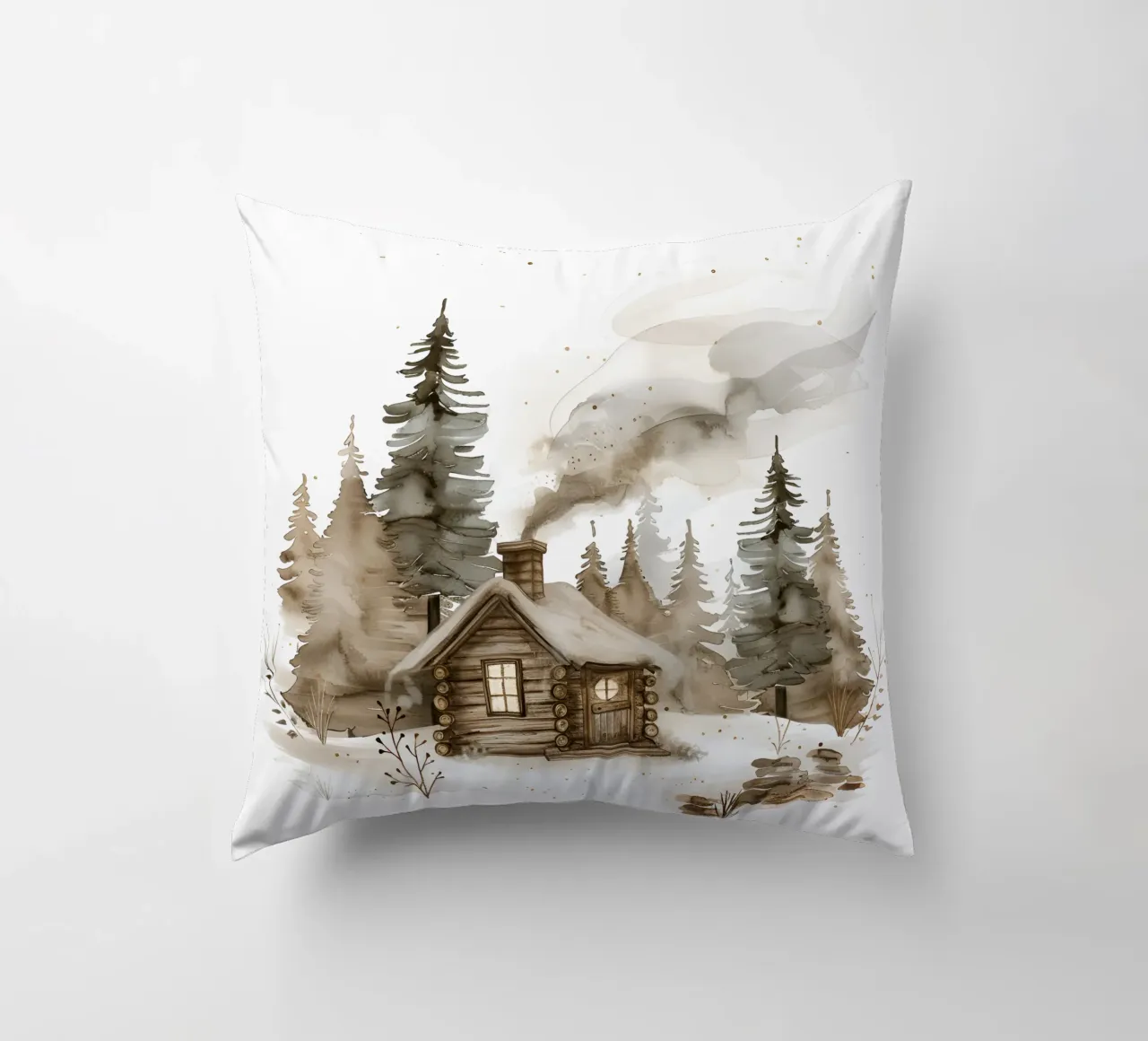 Waldhütte decorative cushion by artographieHome