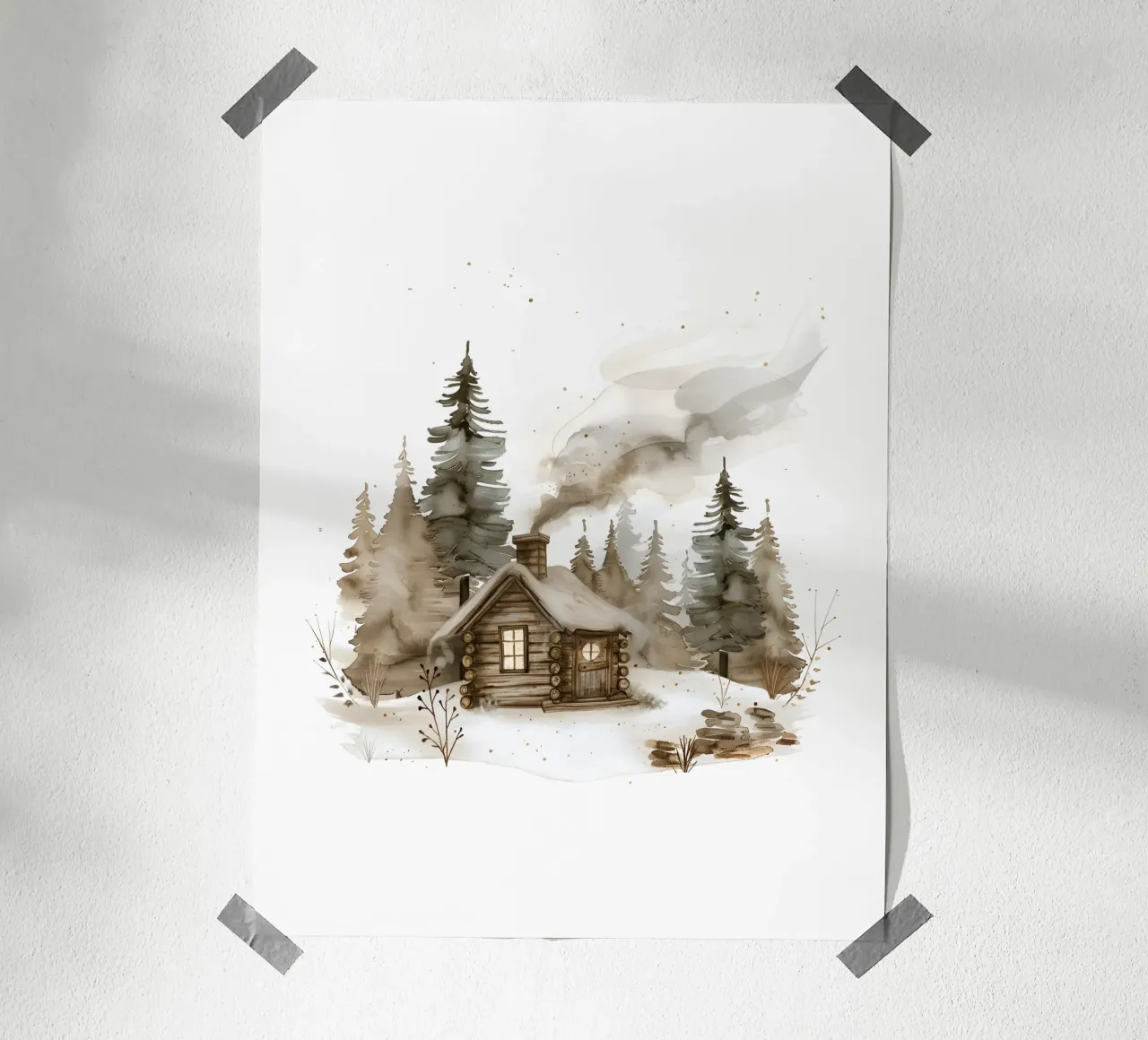 Waldhütte poster con telaio in plastica da artographieHome