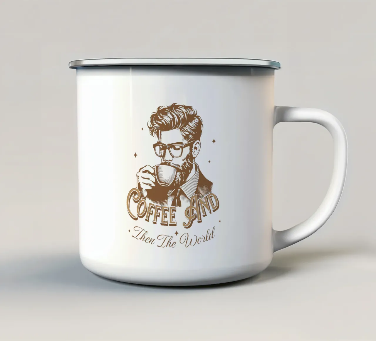 Il caffè e poi il mondo tazza in smalto da Gunawan Rb