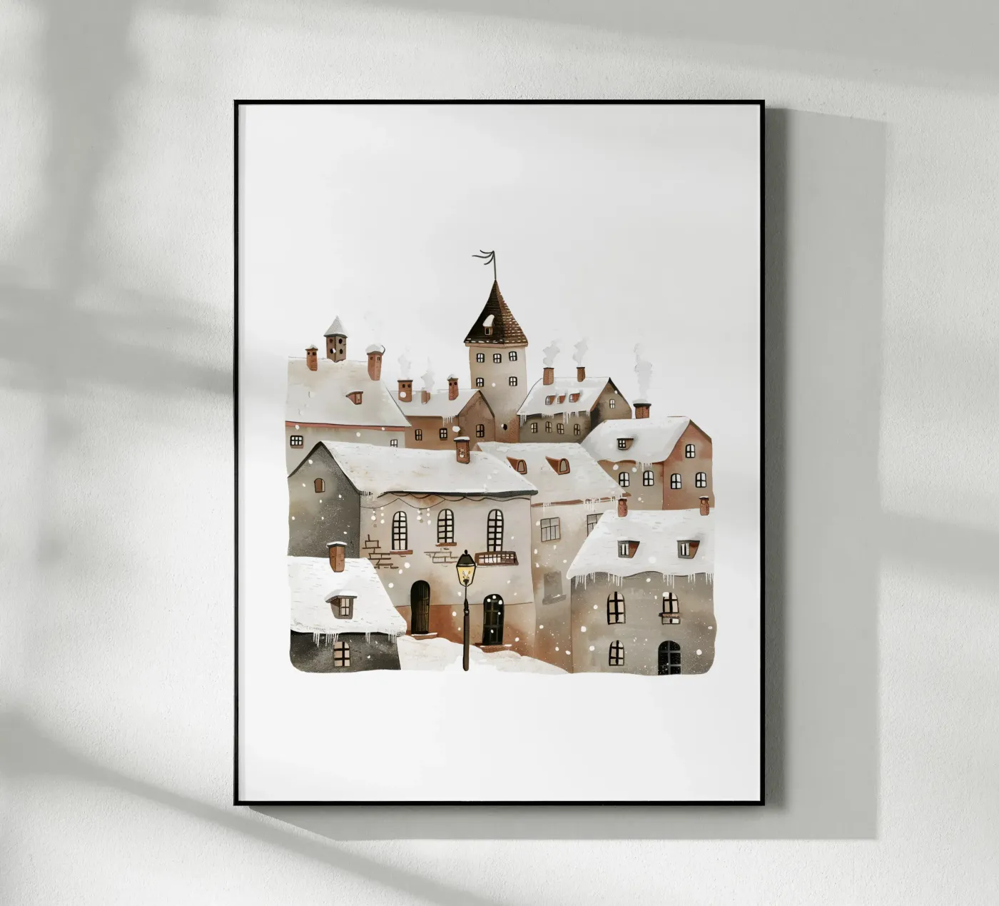Winter Town Acryl-Glas von artographieHome
