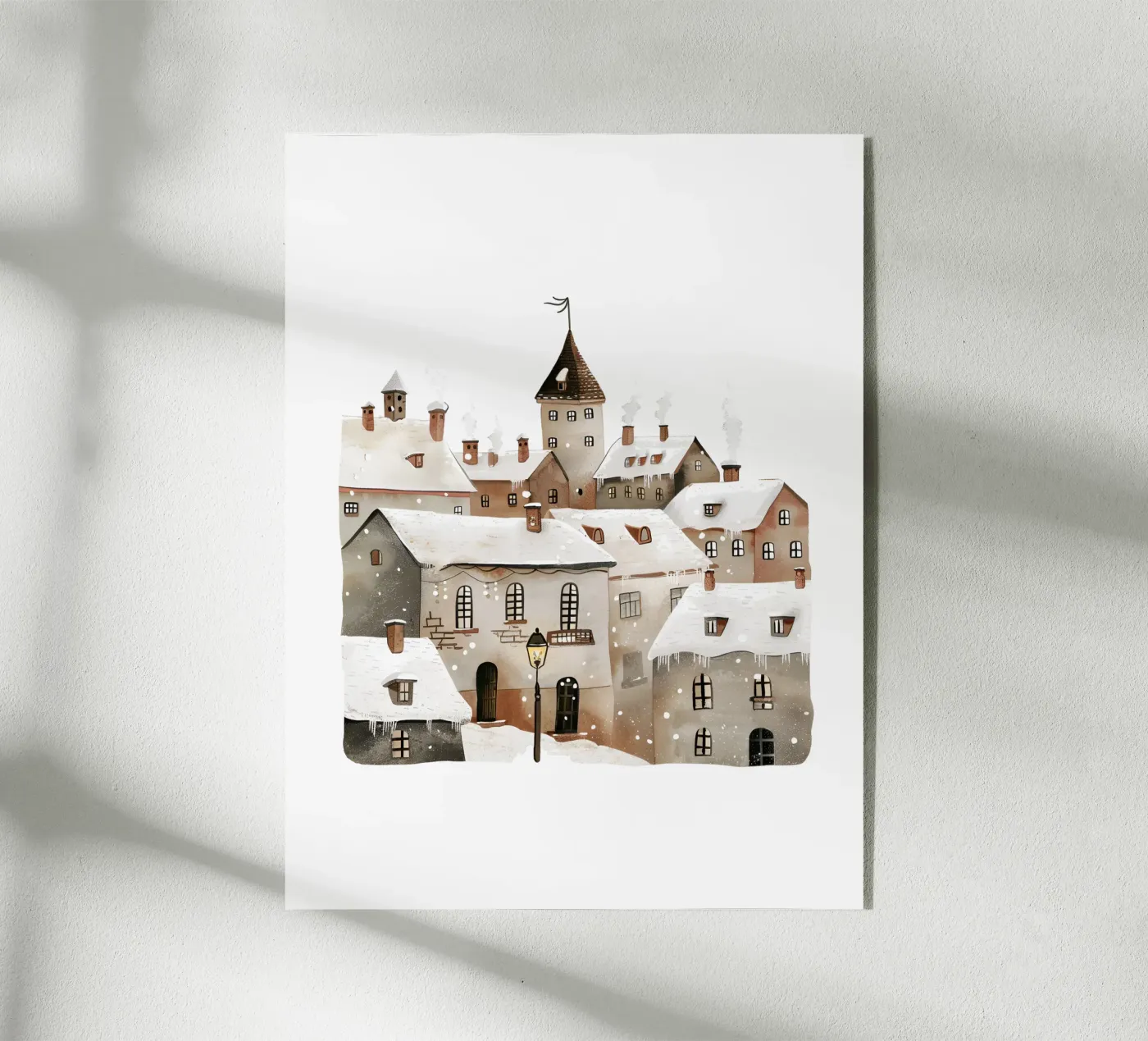 Winter Town Acryl-Glas von artographieHome