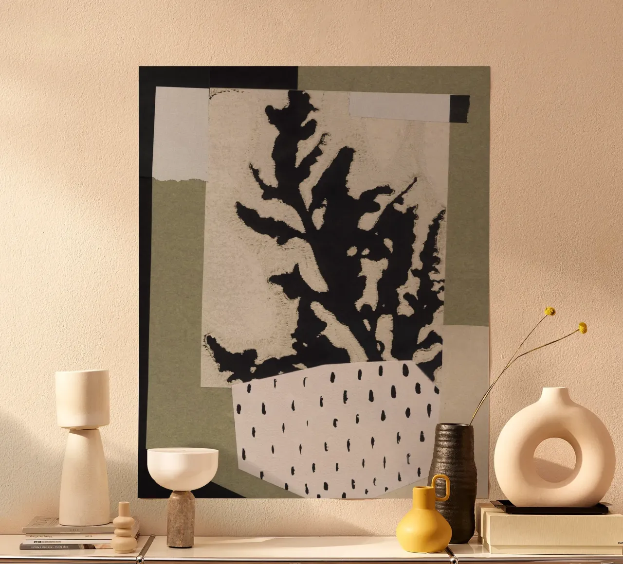 Botanische schaduwen poster met aluminium frame van Alisa Galitsyna