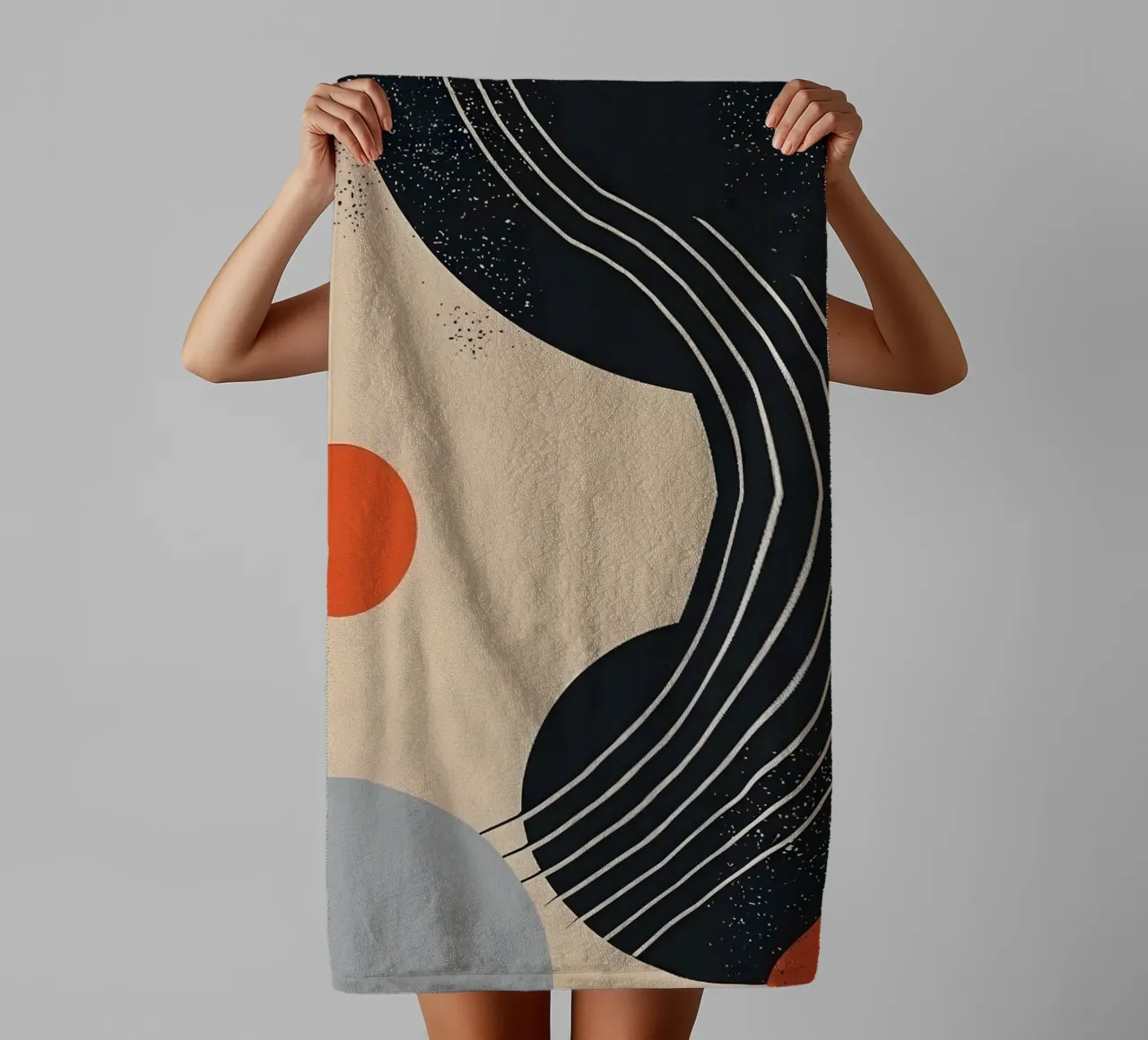 Abstract shapes and lines towel by LisaArtes