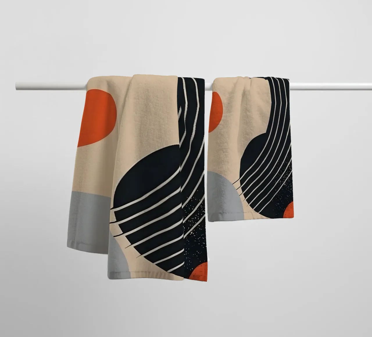 Abstract shapes and lines towel by LisaArtes