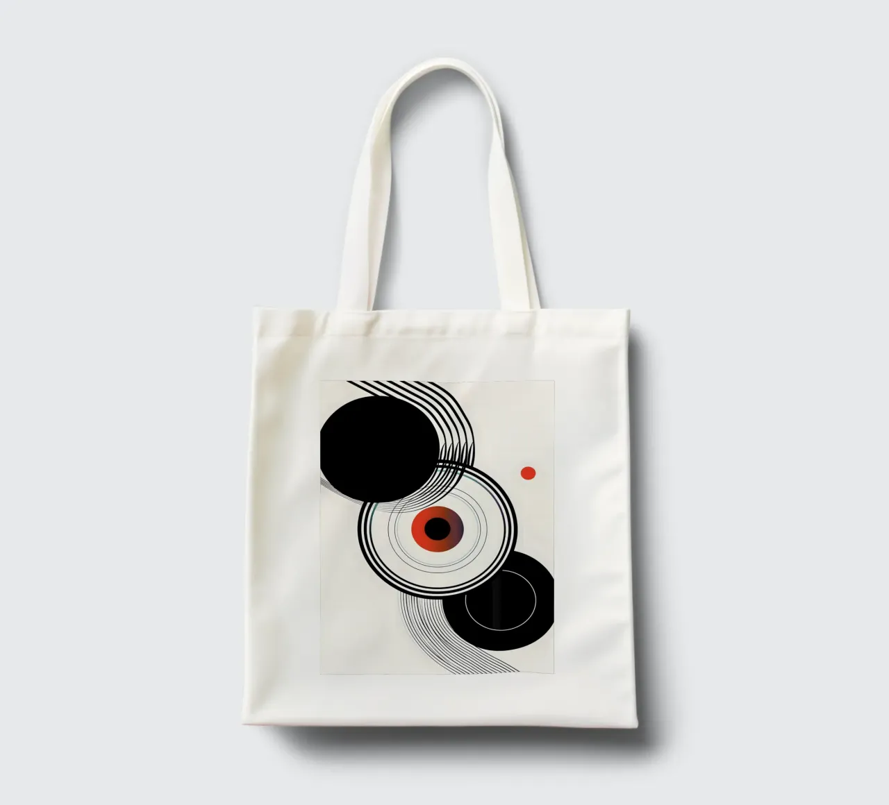 Bold geometric shapes in black tote bag by LisaArtes