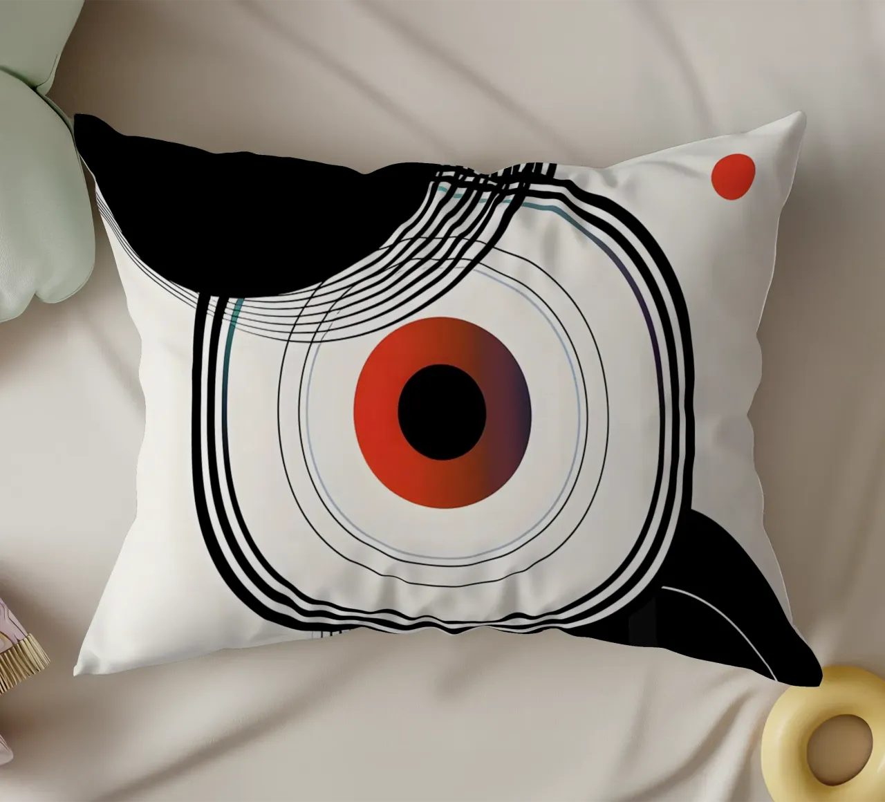 Bold geometric shapes in black cuscino da LisaArtes