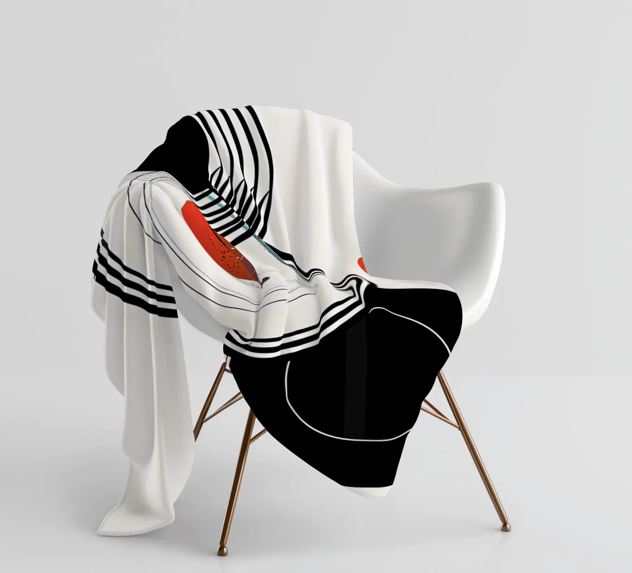 Bold geometric shapes in black coperta in pile da LisaArtes