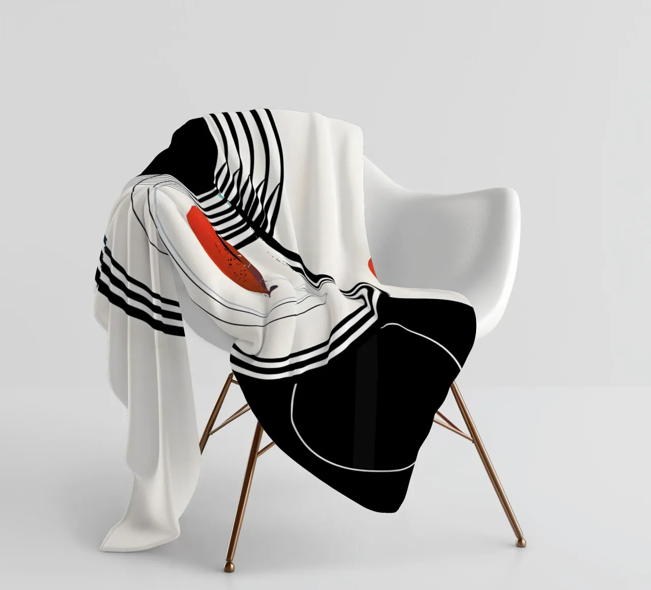 Bold geometric shapes in black coperta in pile da LisaArtes