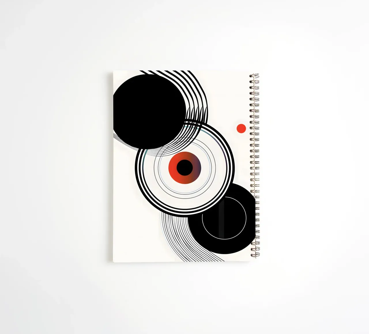 Bold geometric shapes in black carnet à spirale de LisaArtes