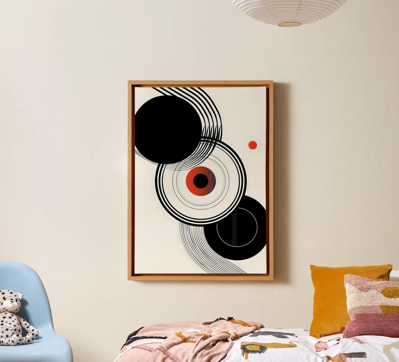 Bold geometric shapes in black tela con Cornice a cassetta da LisaArtes