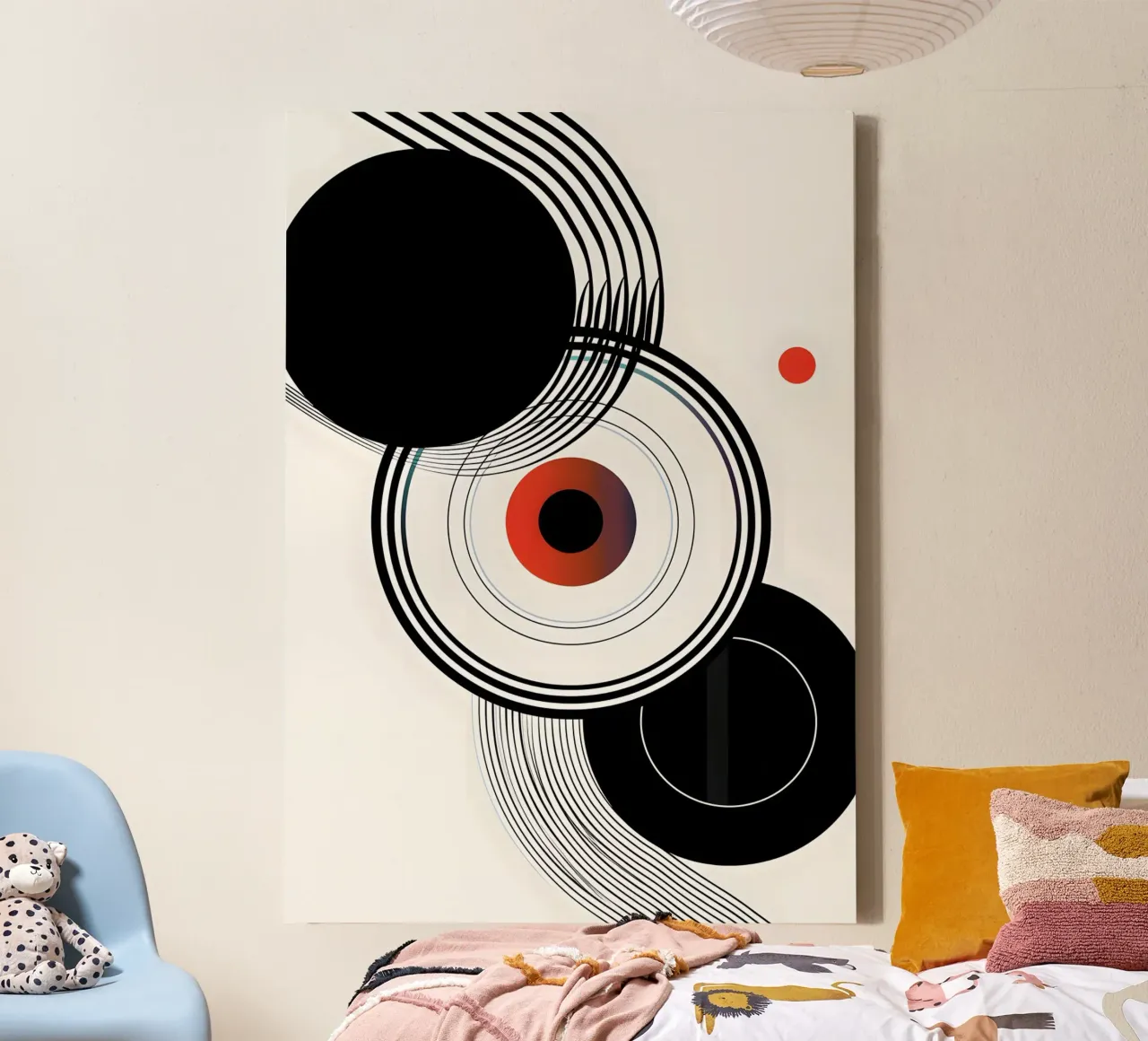 Bold geometric shapes in black tela con Cornice a cassetta da LisaArtes