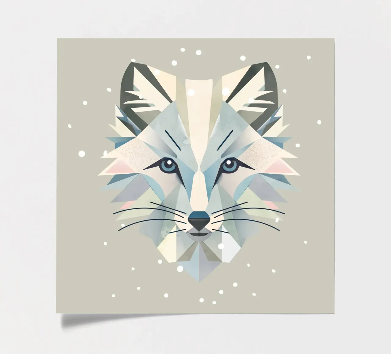 Zauberhaftes Polarfuchs-Motiv in geometrischer Eleganz Stickerbogen von namosh