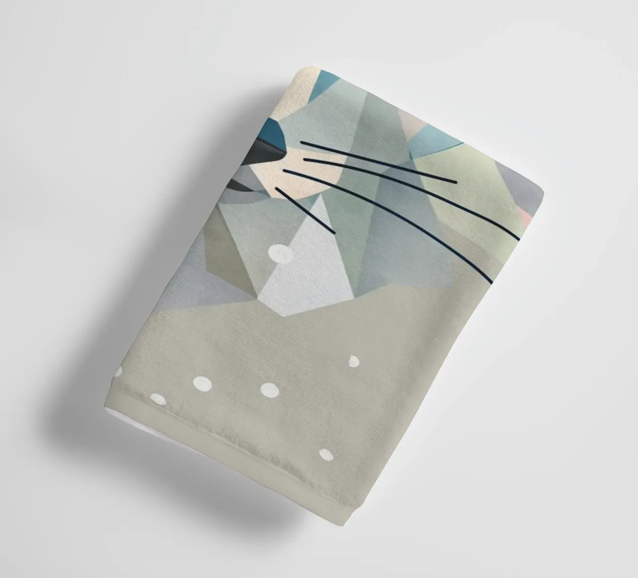 Zauberhaftes Polarfuchs-Motiv in geometrischer Eleganz Handtuch von namosh
