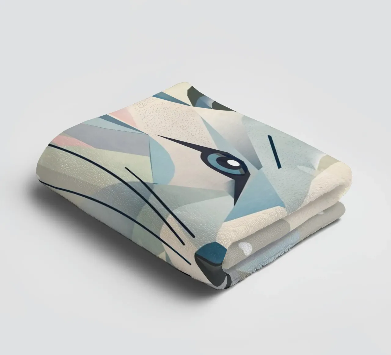 Zauberhaftes Polarfuchs-Motiv in geometrischer Eleganz Handtuch von namosh