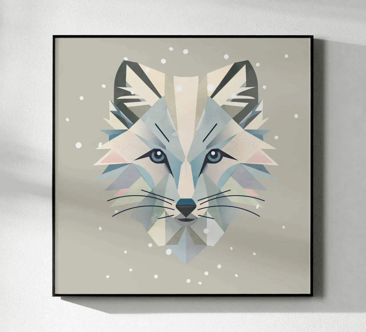 Zauberhaftes Polarfuchs-Motiv in geometrischer Eleganz Acryl-Glas von namosh