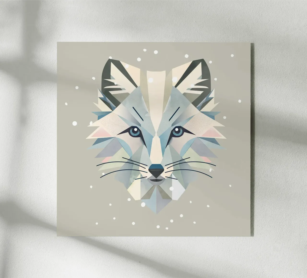 Zauberhaftes Polarfuchs-Motiv in geometrischer Eleganz Acryl-Glas von namosh