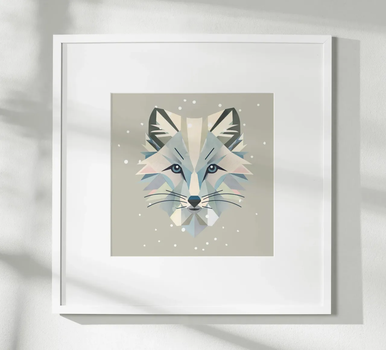 Zauberhaftes Polarfuchs-Motiv in geometrischer Eleganz Hahnemühle von namosh