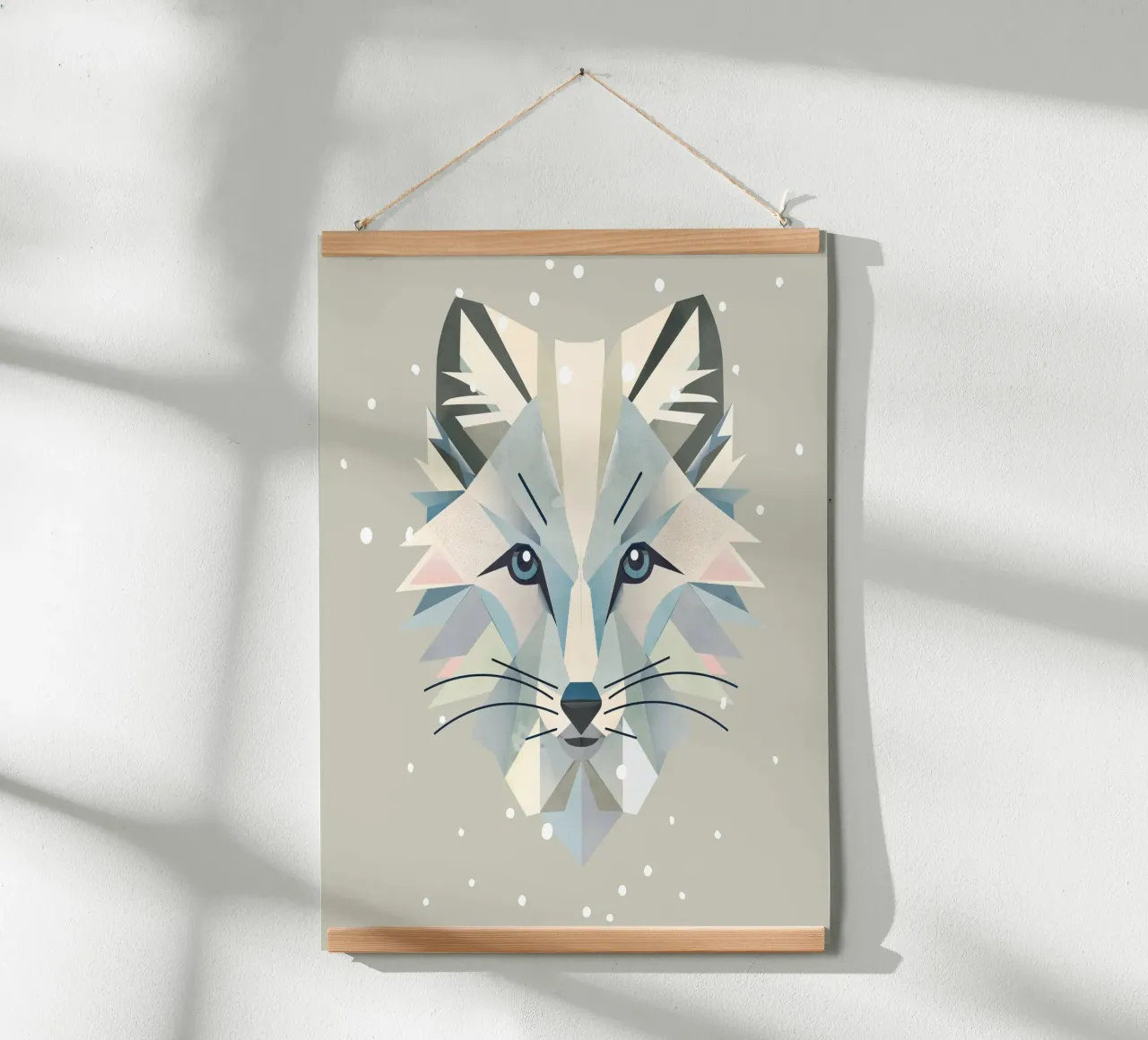 Zauberhaftes Polarfuchs-Motiv in geometrischer Eleganz Hahnemühle von namosh