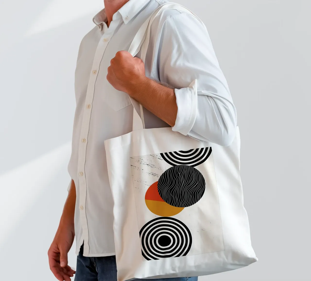 concentric circles borsa in juta da LisaArtes