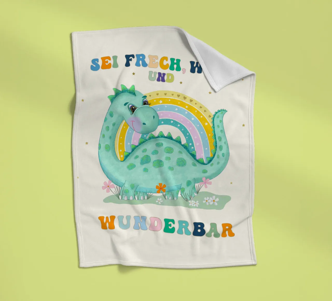 Dinosauro con arcobaleno: siate sfrontati, selvaggi e meravigliosi. coperta in pile da CalliLetters