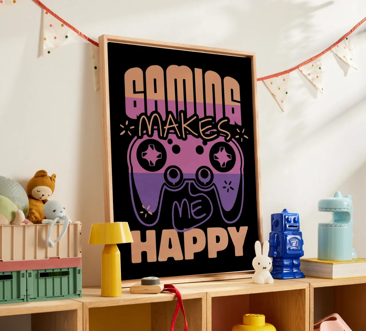 Il gioco mi rende felice tela con Cornice a cassetta da Gunawan Rb
