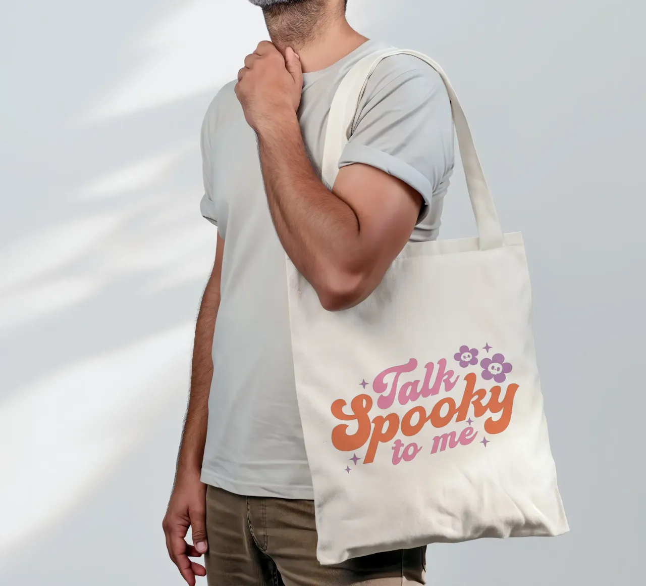 Talk Spooky To Me borsa in juta da artographieHome