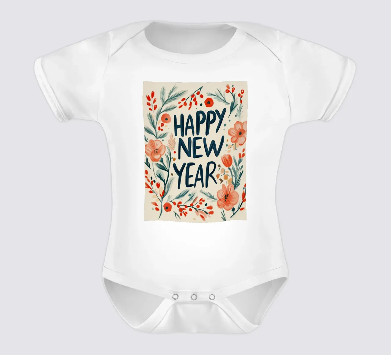Happy New Year body neonato maniche corte da treechild