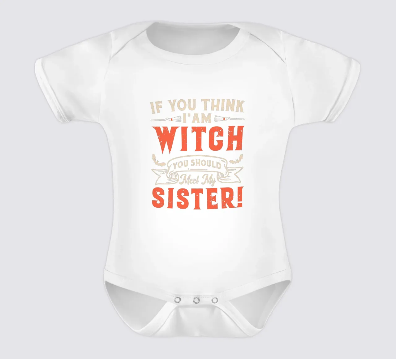 If you think i'am witch you should meel my sister! body neonato maniche corte da edsonramosart