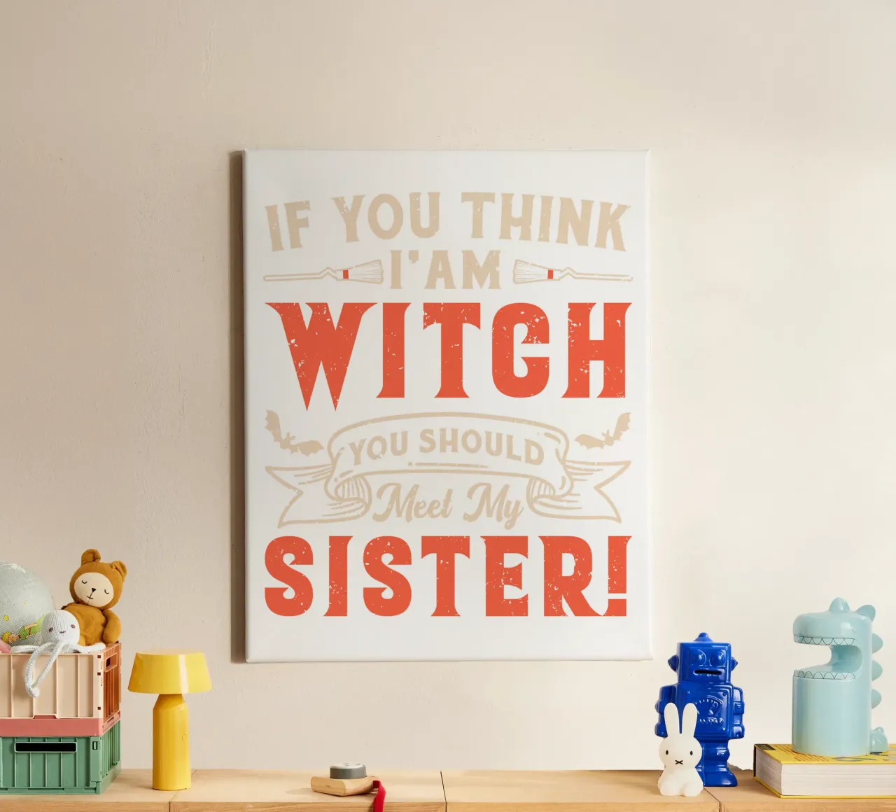 If you think i'am witch you should meel my sister! canvas van edsonramosart
