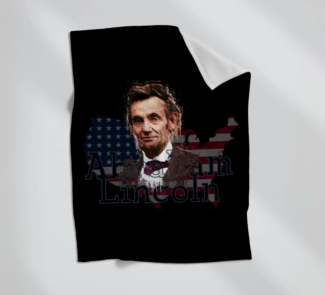 Abraham Lincoln USA fleece blanket by Gunawan Rb
