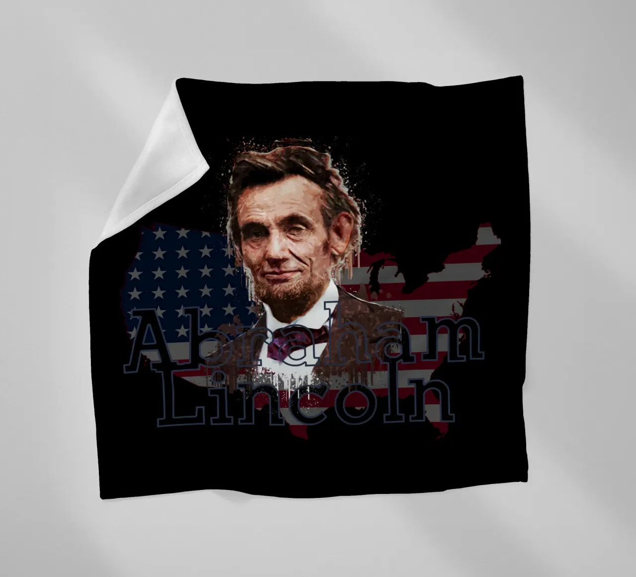 Abraham Lincoln USA fleece blanket by Gunawan Rb