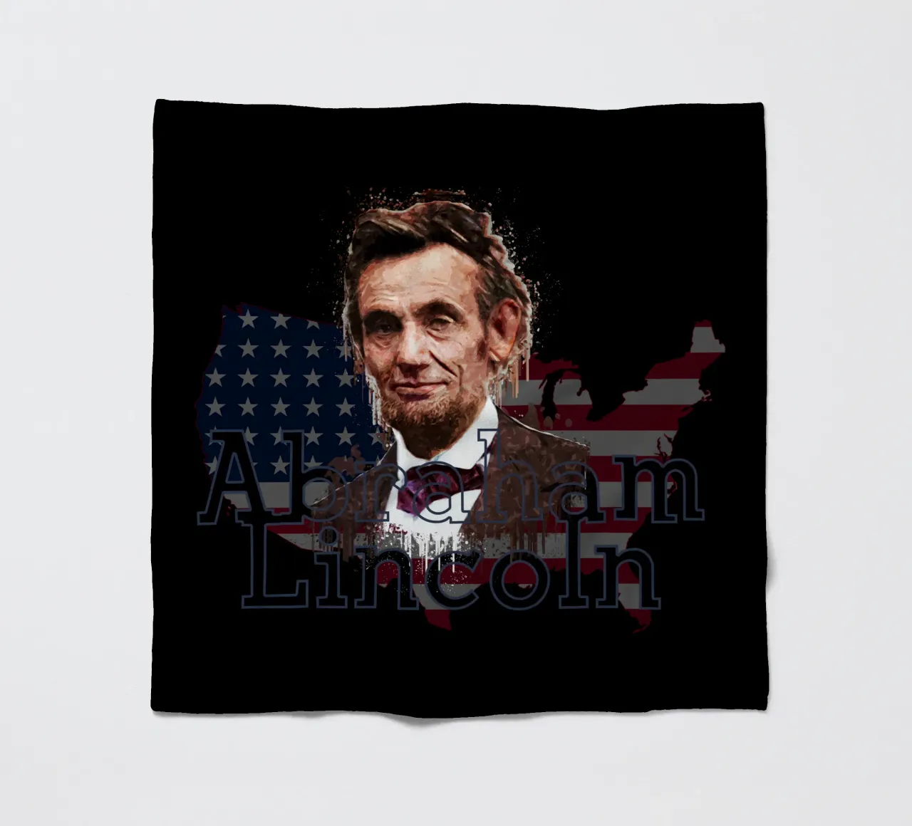 Abraham Lincoln USA fleece blanket by Gunawan Rb