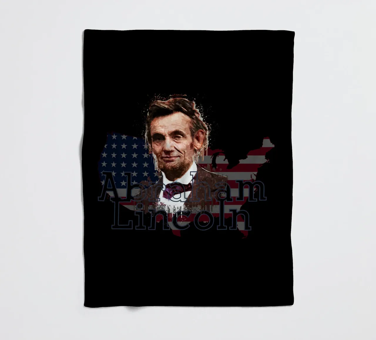 Abraham Lincoln USA fleece blanket by Gunawan Rb