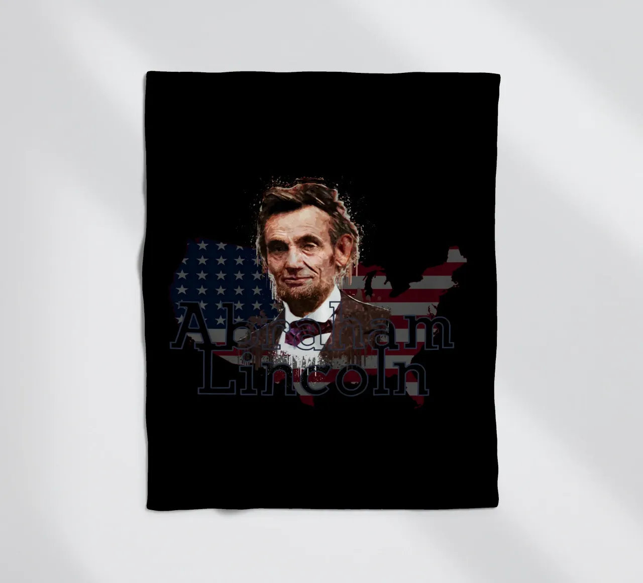 Abraham Lincoln USA fleece blanket by Gunawan Rb
