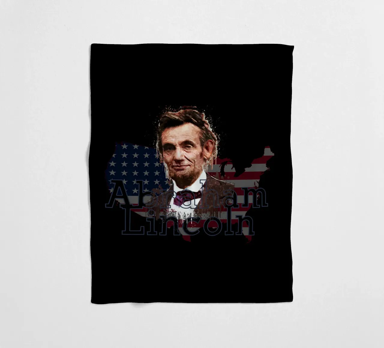 Abraham Lincoln USA fleece blanket by Gunawan Rb