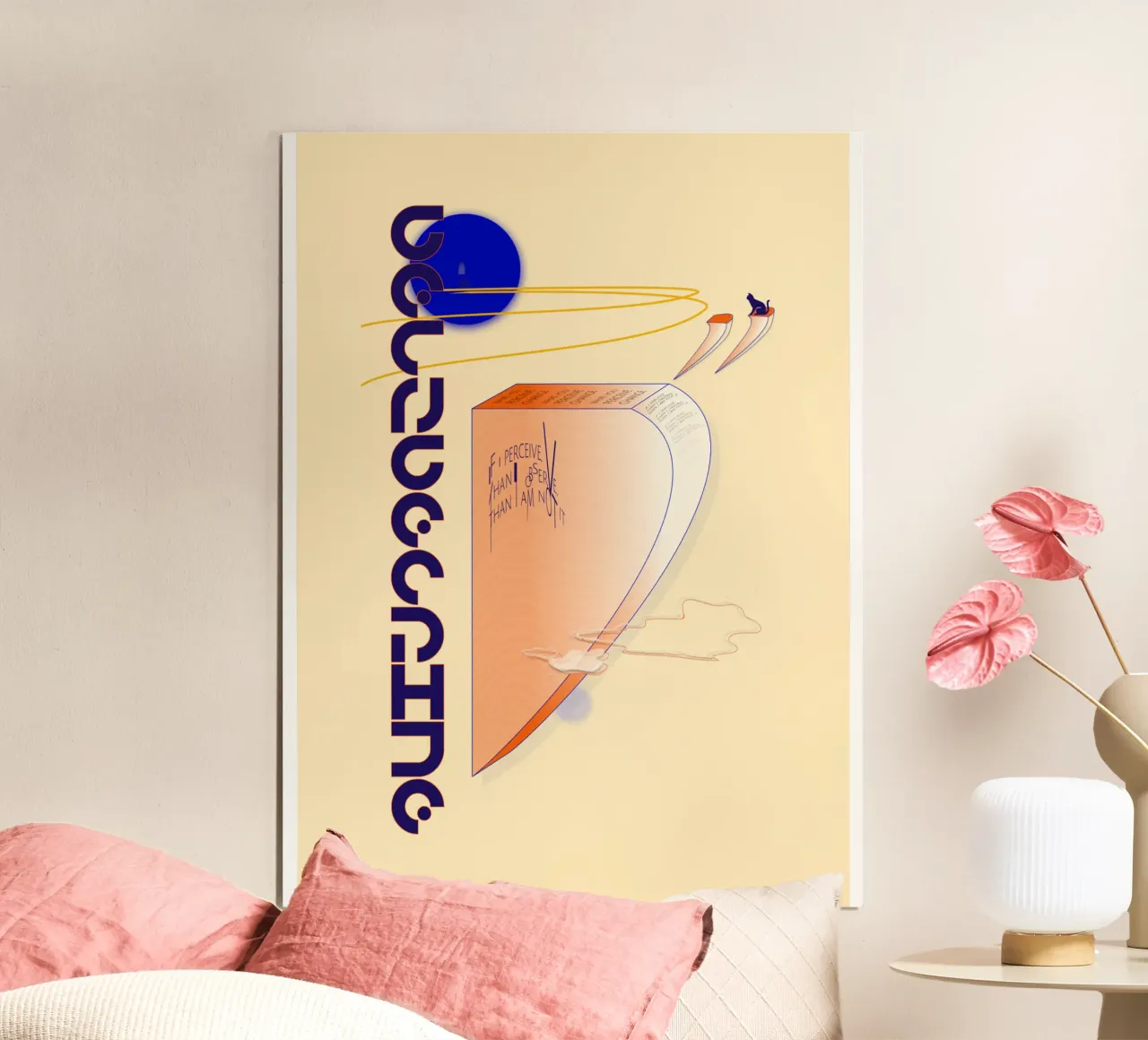 le point de vue du chat poster avec cadre en bois de Fanny Austin