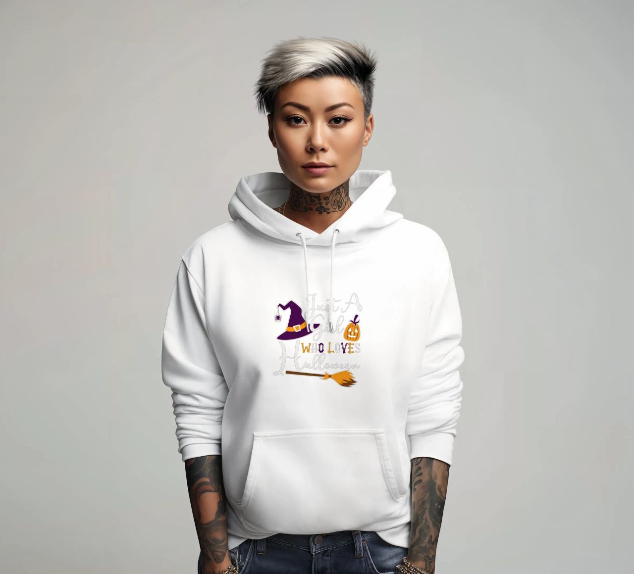 Just a Girl Who Loves Halloween sudadera con capucha de edsonramosart