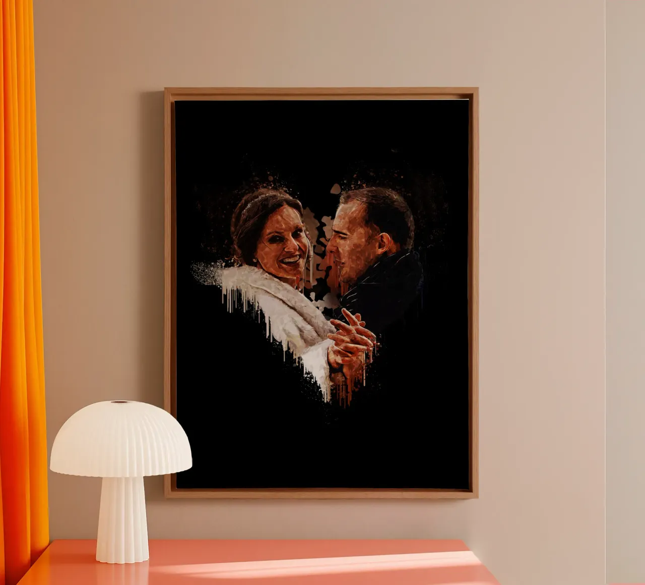 Amore di coppia tela con Cornice a cassetta da Gunawan Rb